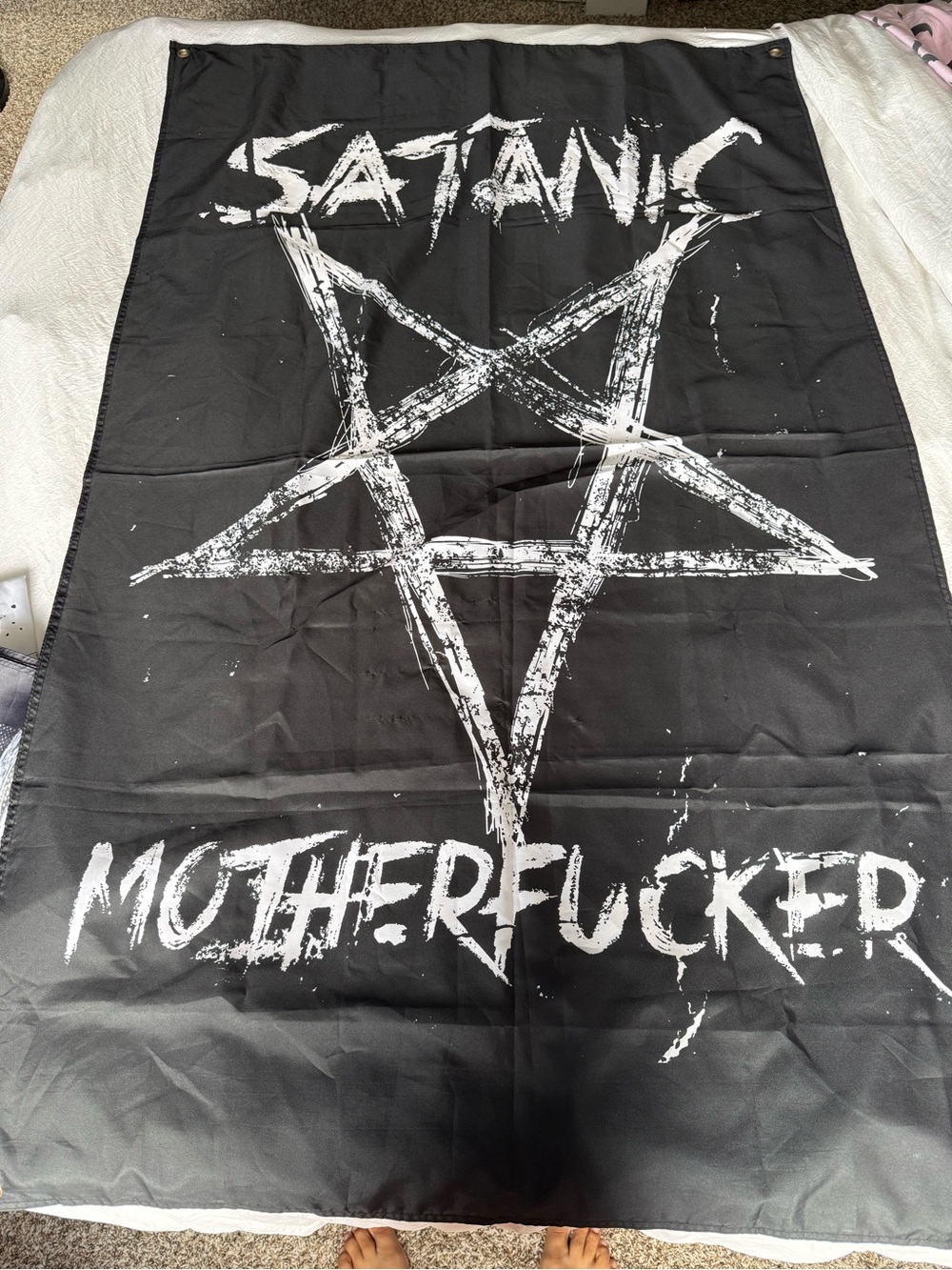 Blackcraft Cult Satanic Motherf*cker Pentagram Wall Flag